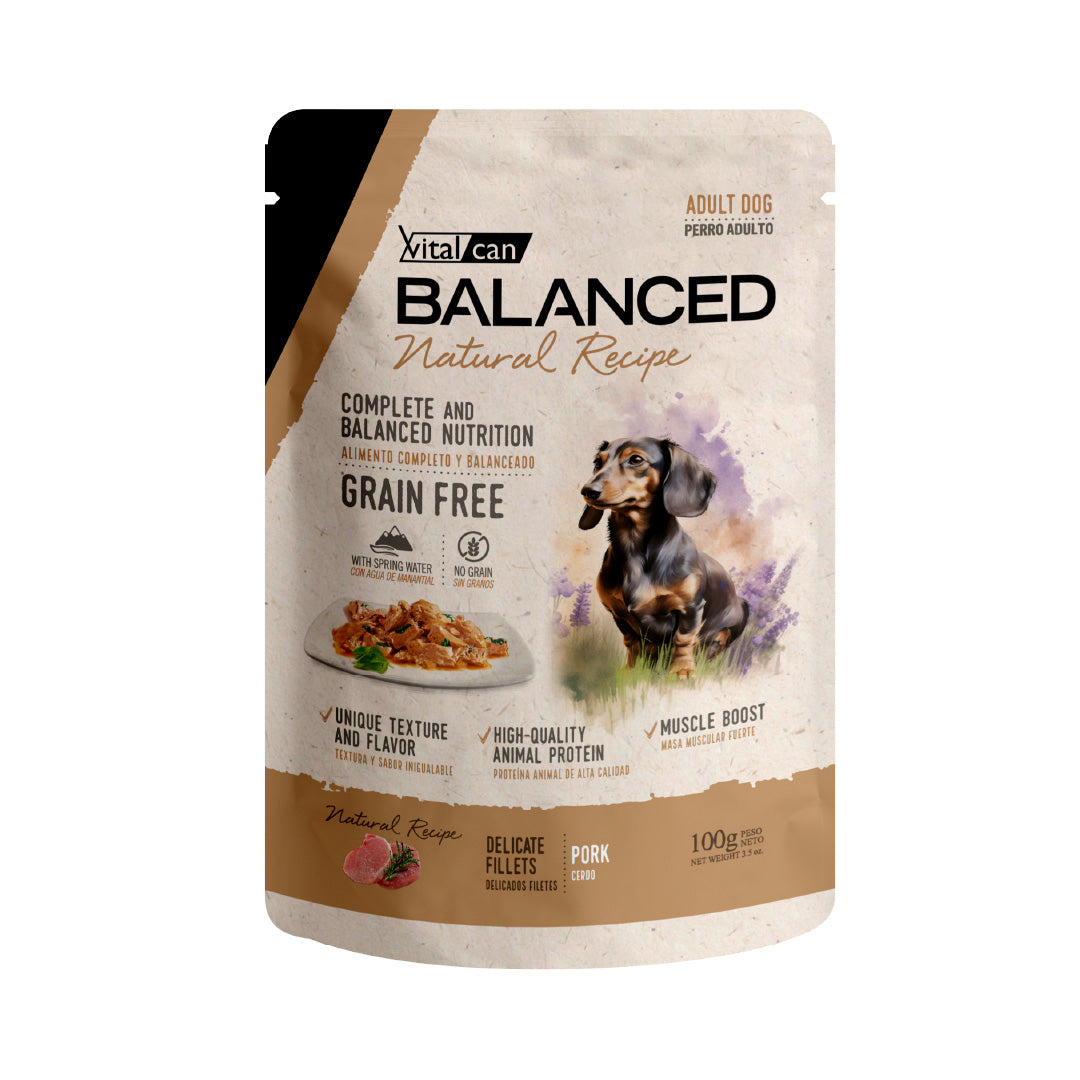 Pouch Balanced Perro Adulto Filetes Cerdo