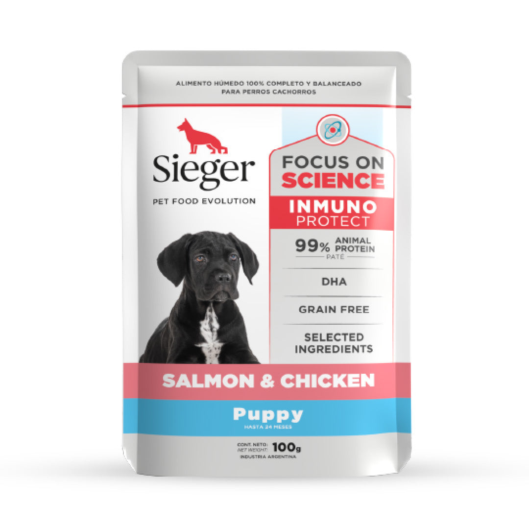 Pouch Sieger Perro Cachorro Salmón y Pollo