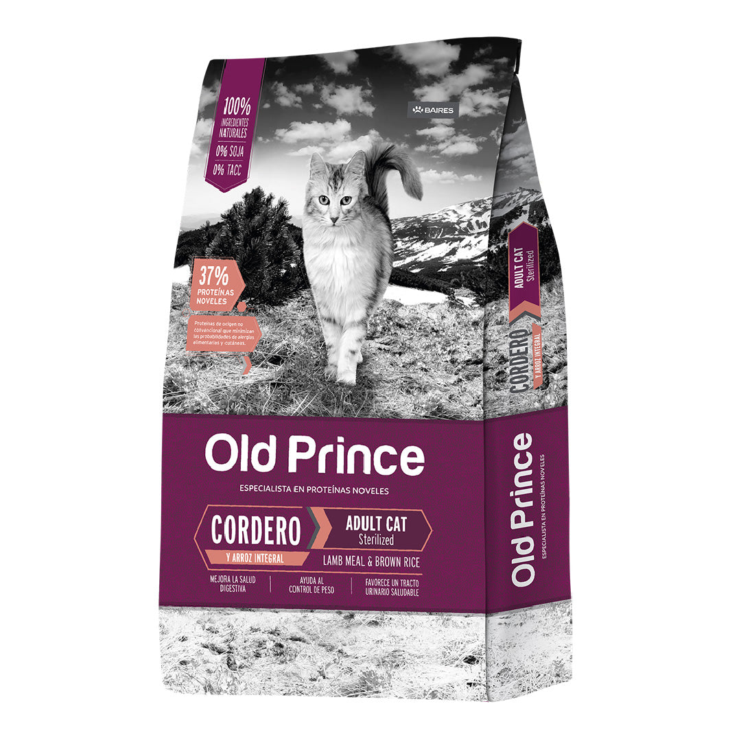 Alimento Old Prince Gato Adulto Esterilizado Cordero y Arroz
