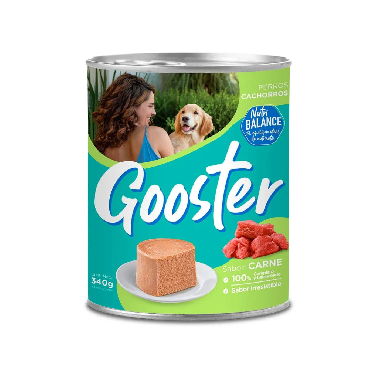 Lata Gooster Perro Cachorro Carne
