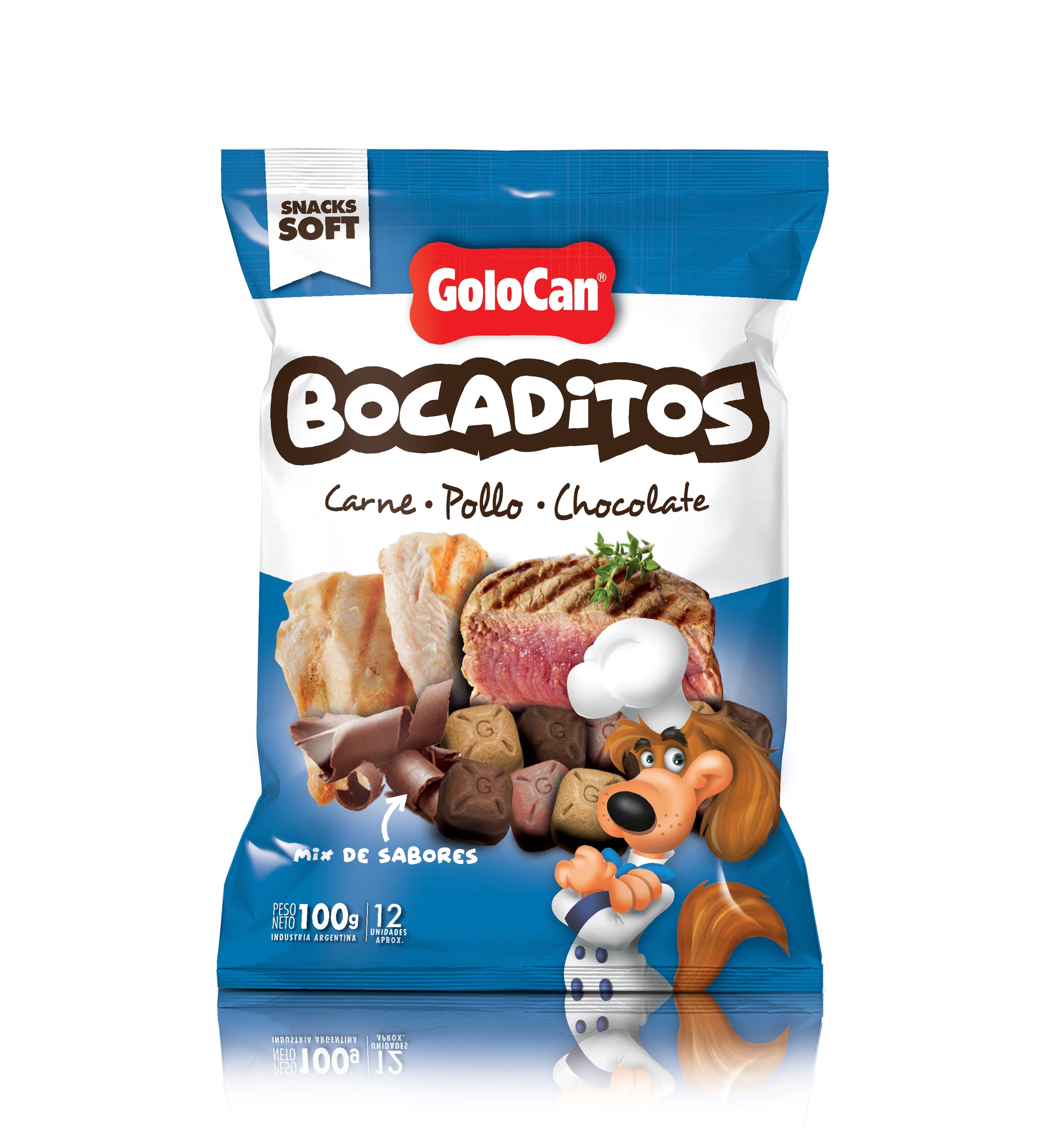 Bocaditos Perro Golocan Carne Pollo Chocolate