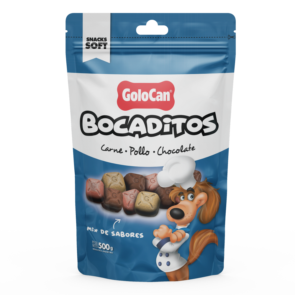 Bocaditos Perro Golocan Carne Pollo Chocolate
