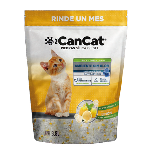 Piedras Sanitarias Gato CanCat Silica Gel Limón 3,8lt