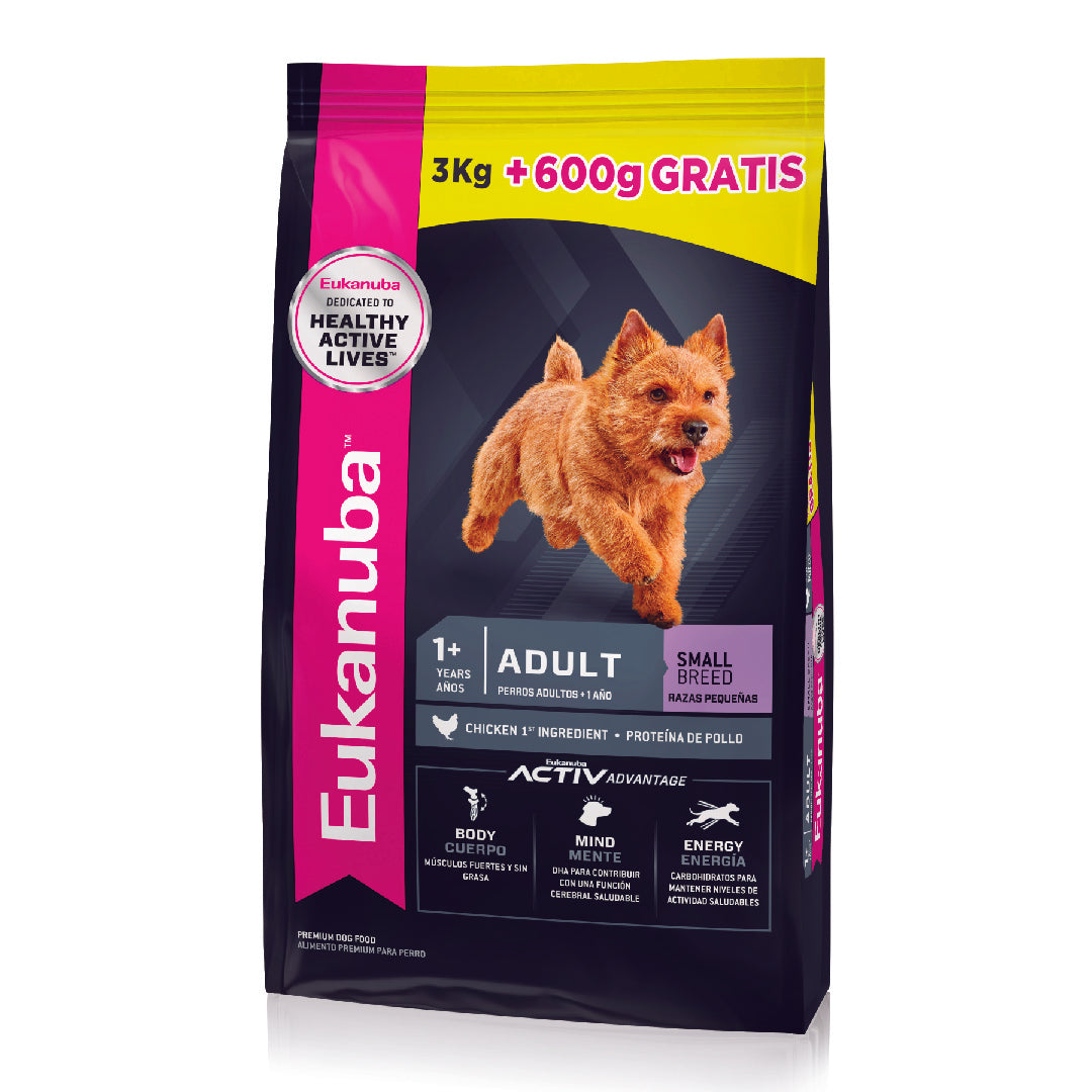 Alimento Eukanuba Perro Adulto Pequeño 3kg+600gr
