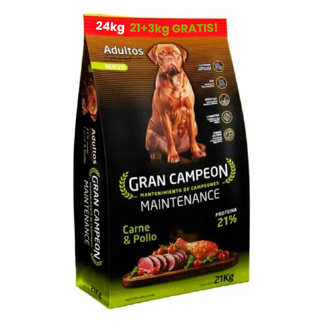 Alimento Gran Campeón Mantenimiento Perro Adulto 21+3kg
