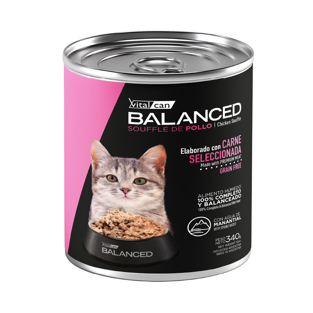 Lata Balanced Gato Cachorro Souffle Pollo