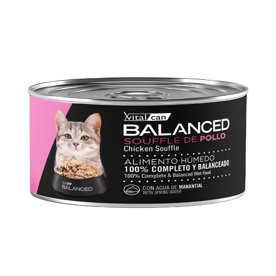 Lata Balanced Gato Cachorro Souffle Pollo