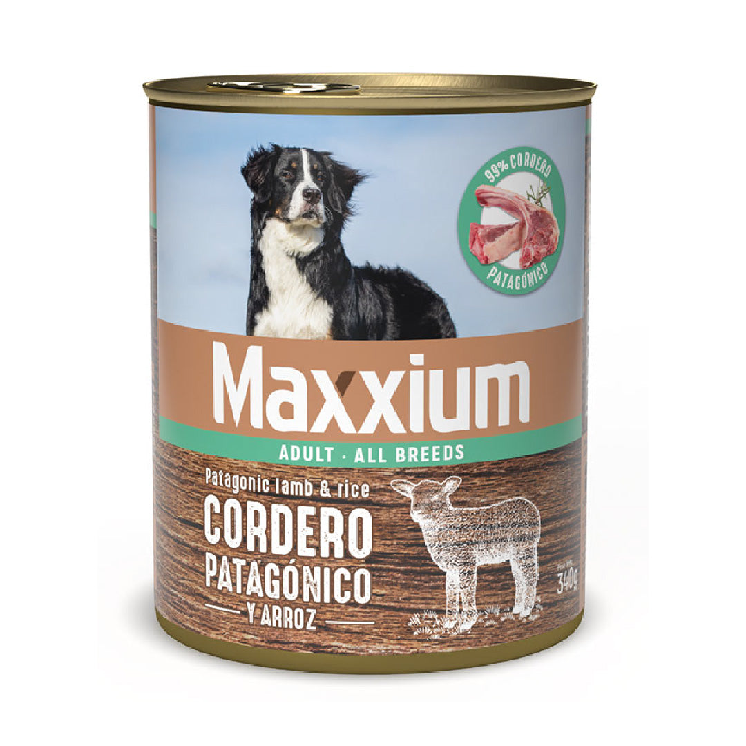 Lata Maxxium Perro sabor Cordero Patagónico y Arroz 340gr