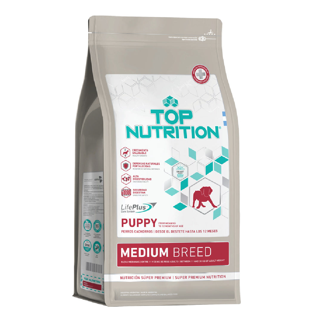 Alimento Top Nutrition Perro Cachorro raza Mediana 15+3kg