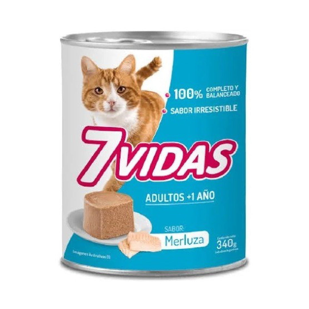 Lata 7 Vidas Gato Adulto sabor Merluza