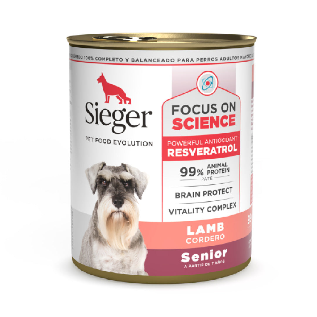 Lata Sieger Perro Adulto Senior sabor Cordero