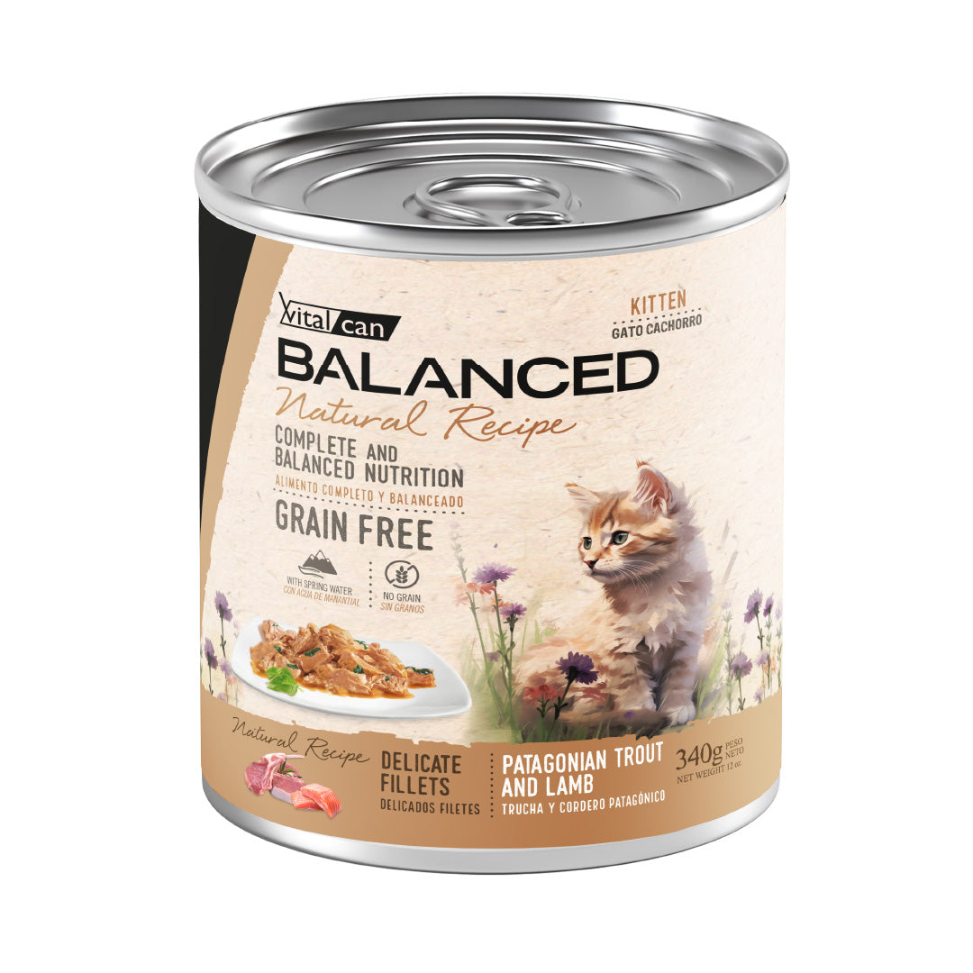 Lata Balanced Gato Cachorro Filetes Trucha y Cordero