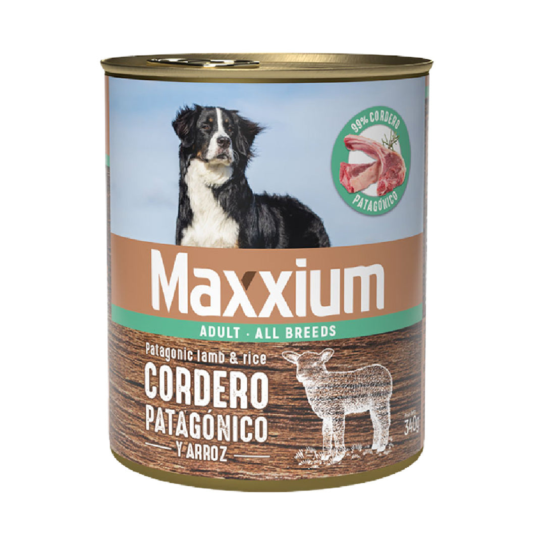 Lata Maxxium Perro sabor Cordero Patagónico y Arroz 340gr