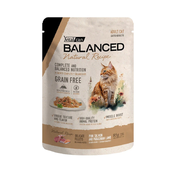 Pouch Balanced Gato Adulto Filetes Salmón Cordero