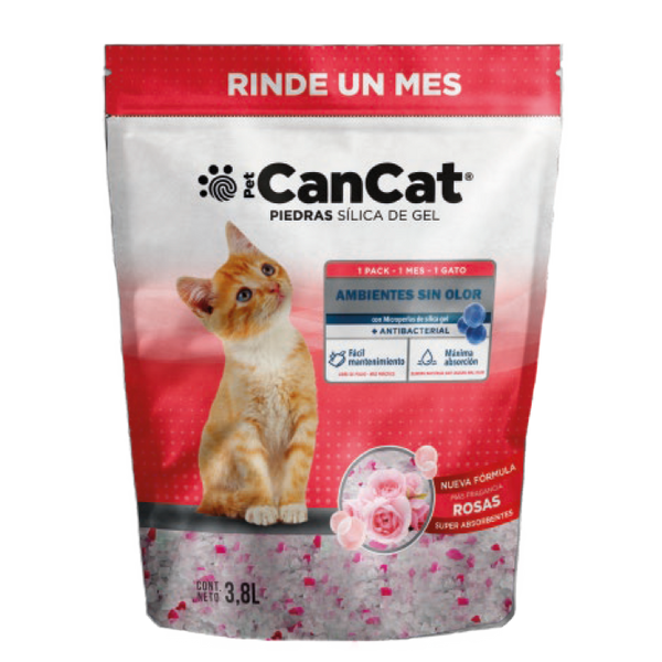 Piedras Sanitarias Gato CanCat Silica Gel Rosas 3,8lt