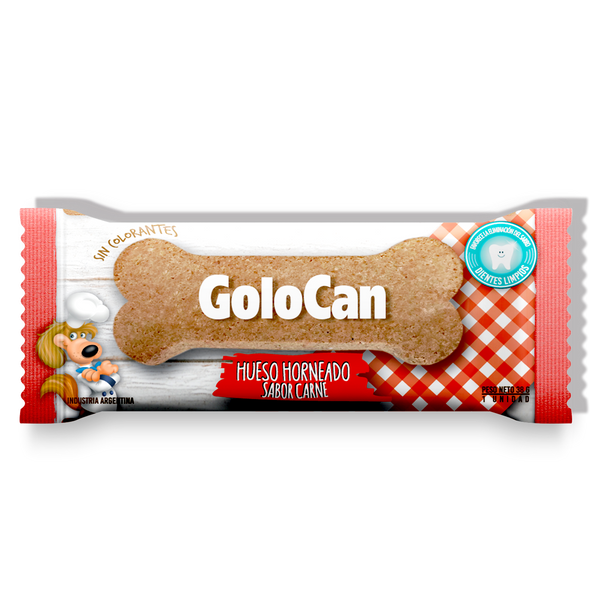 Hueso Horneado Perro Golocan Dientes Limpios sabor Carne 38gr